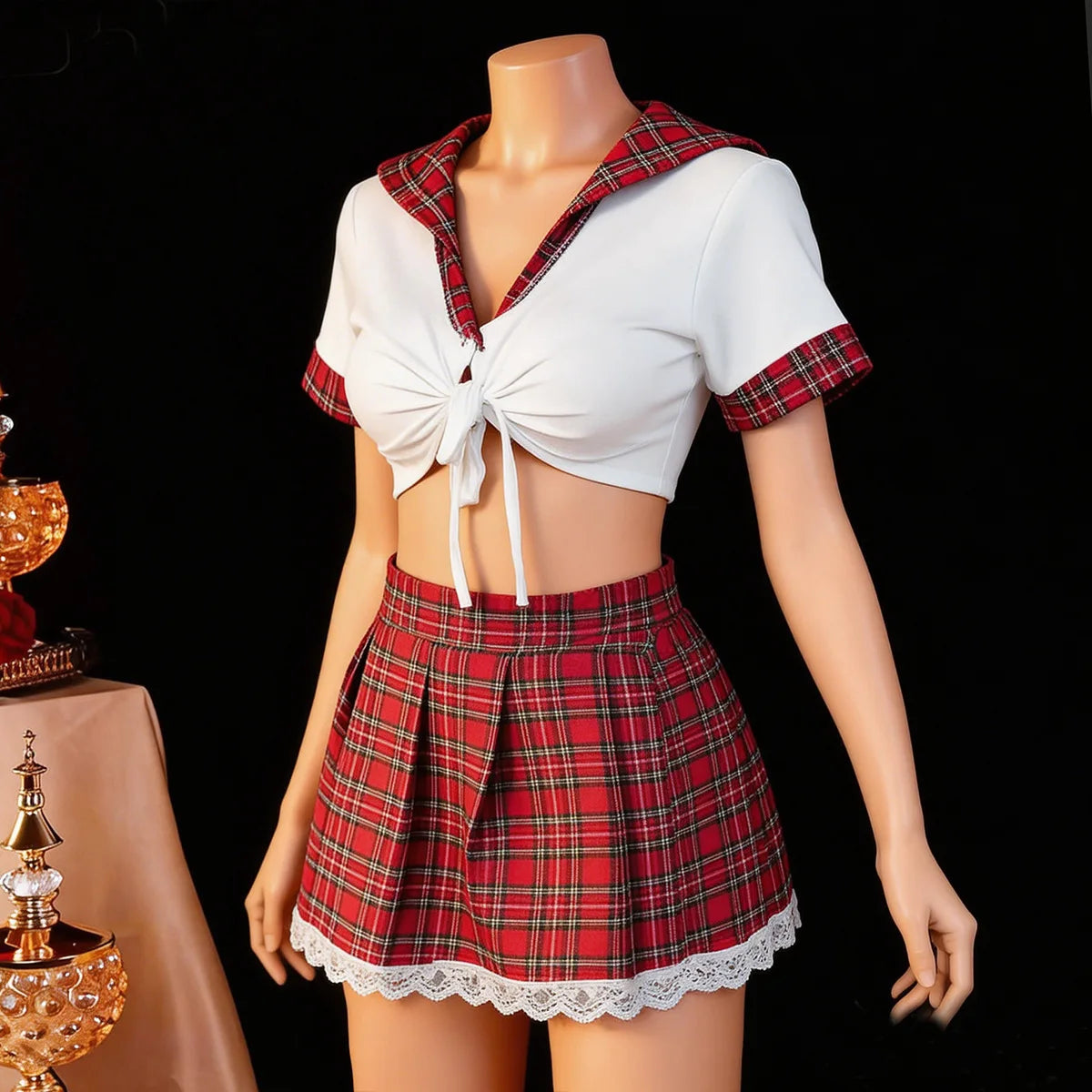 Red Sexy Lingerie Woman Porno Underwear Sexy Dress Student Cosplay Uniform Women Lingerie Erotic Underwear Babydoll Costume by All Mart Bristol Ltd