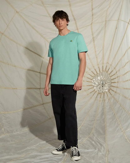 Fish Embroidered T-Shirt Heather Green by All Mart Bristol Ltd