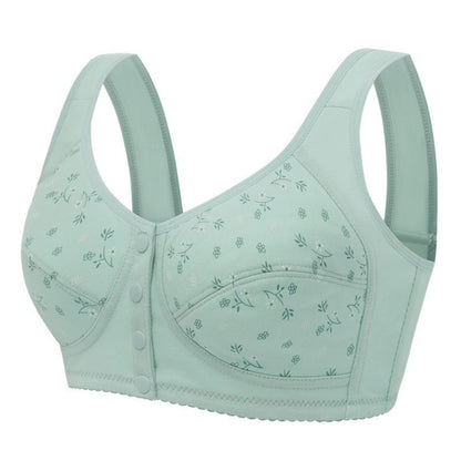 Women's Front Closure Bra Summer Printed Floral Underwear Comfortable Wire-Free Bralette Support U Back Soft Lingerie Apparel by All Mart Bristol Ltd