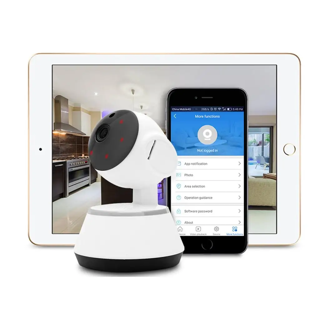 Aquarius 360 HD Indoor Smart Home White Camera With 8GB Gold Micro Sd Card by Aquarius