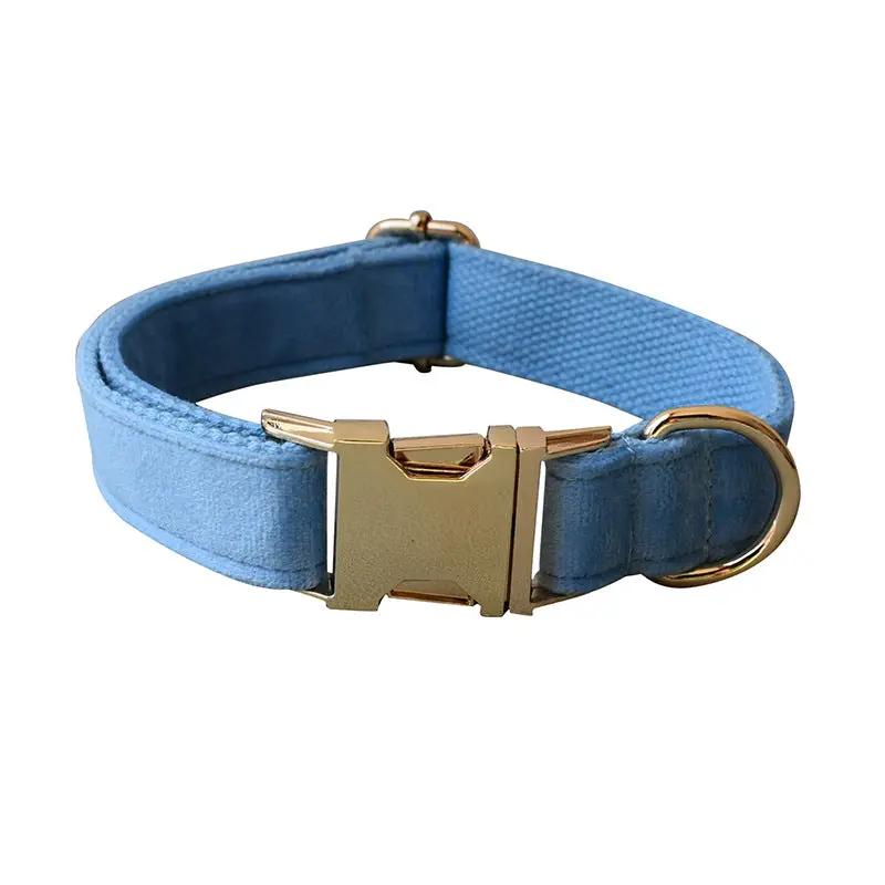Blue Velvet Dog Collar Dog Rope Pet Collar by Dropshipman