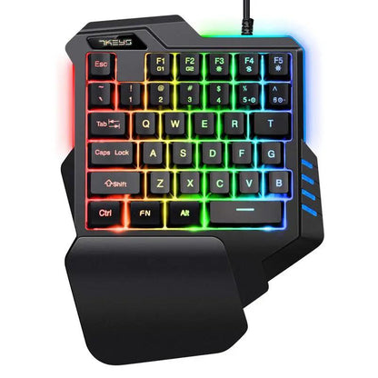 One-handed RGB Mechanical Gaming Keypad by Dropshipman