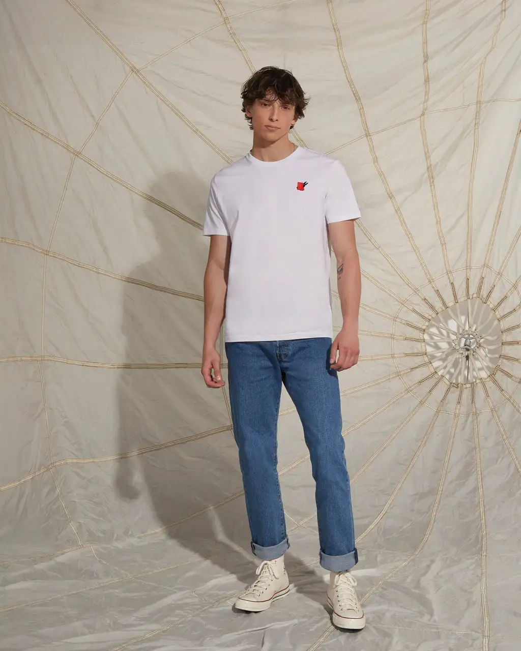 Pierre Buttin Embroidered T-Shirt White by All Mart Bristol Ltd