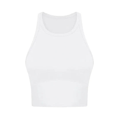 Built-in chest patch, high-end women's yoga vest, nude feel Leica gym exercise sports bra, hanging neck style by All Mart Bristol Ltd