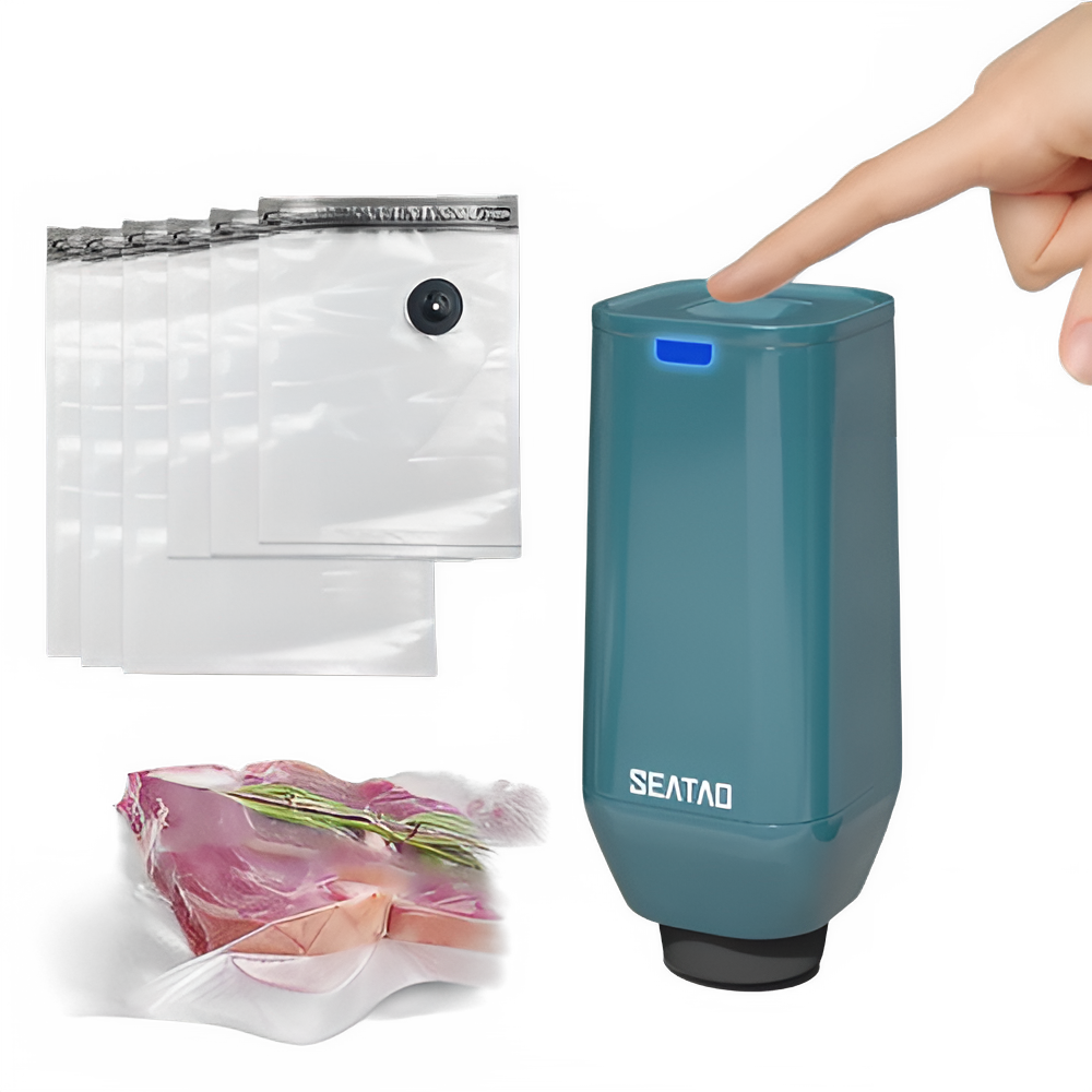 Electric Handheld Vacuum Sealer and Reusable Food Storage Bags by All Mart Bristol Ltd
