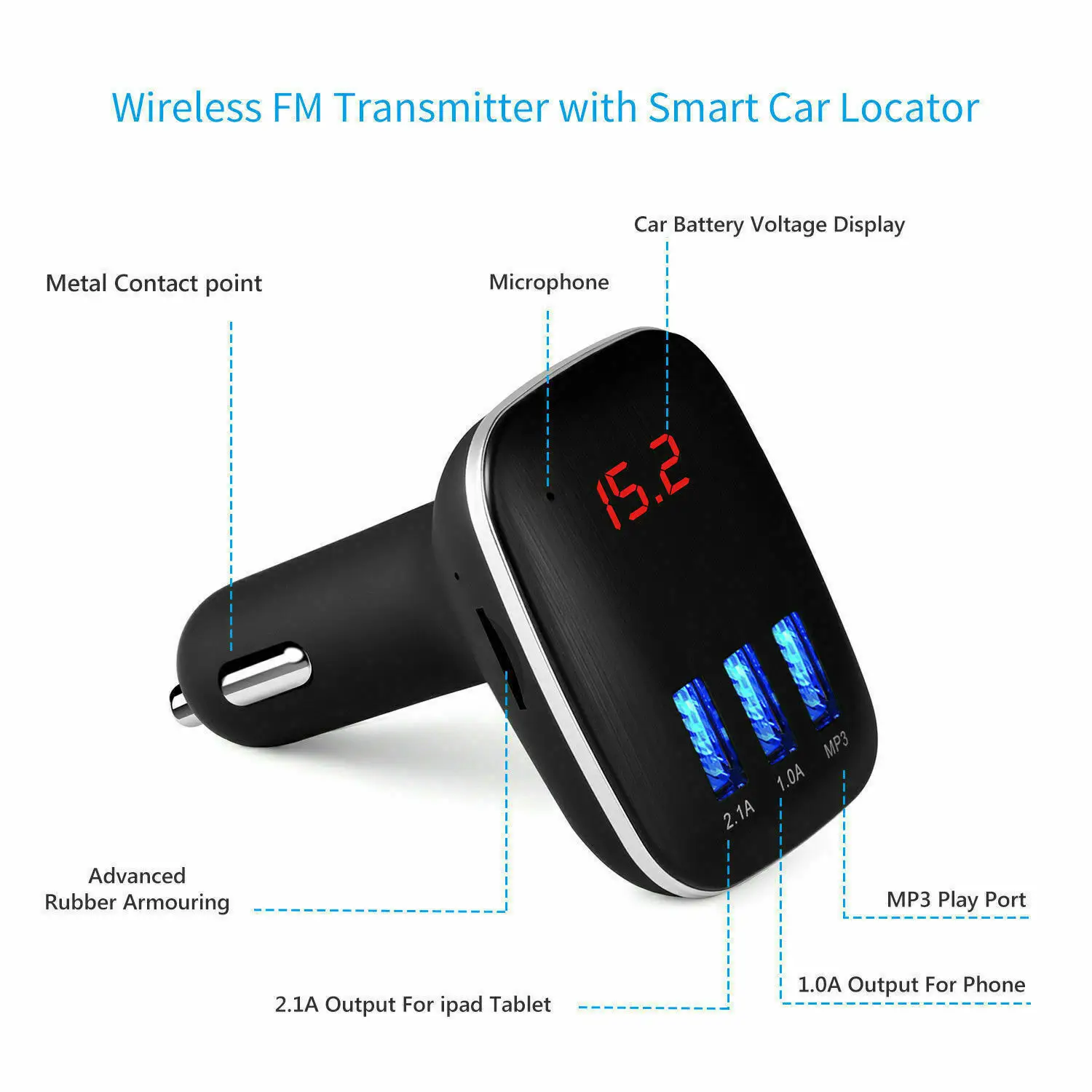 Car Kit Handsfree LCD MP3 Player Radio FM Transmitter Wireless Bluetooth USB/SD by All Mart Bristol Ltd