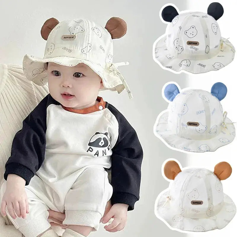 Cartoon Baby Fisherman Hat Cute Children Sunshade Basin Cap 3-12Month Infants Bowl Caps Soft Cotton Toddler Sunscreen Visors by All Mart Bristol Ltd