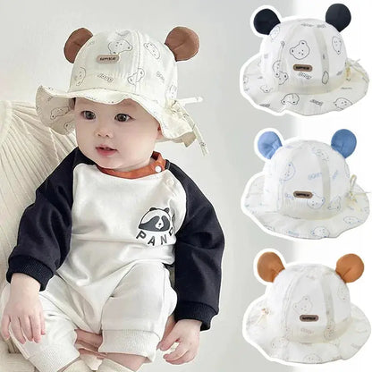Cartoon Baby Fisherman Hat Cute Children Sunshade Basin Cap 3-12Month Infants Bowl Caps Soft Cotton Toddler Sunscreen Visors by All Mart Bristol Ltd