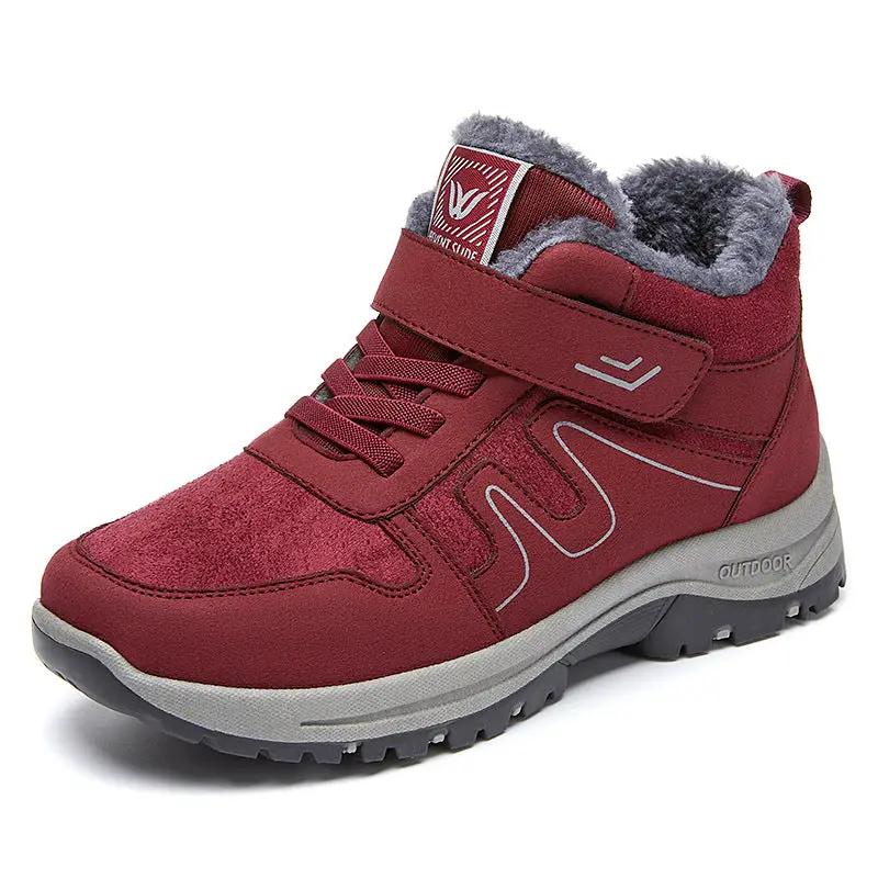 Womens Cotton Snow Boots With Velcro For Winter On Snowy Terrain by Dropshipman