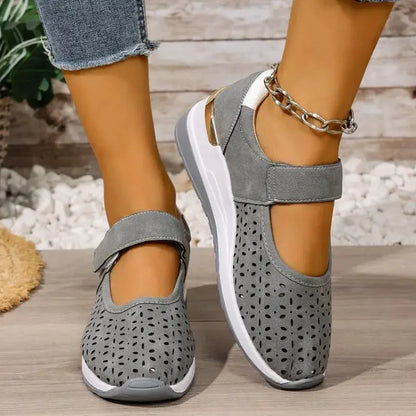 Spring Summer New Fashion Large Size Thick Bottom Sneakers for Women Casual Hollow Out Wedges Heel Single Sports Shoes by All Mart Bristol Ltd