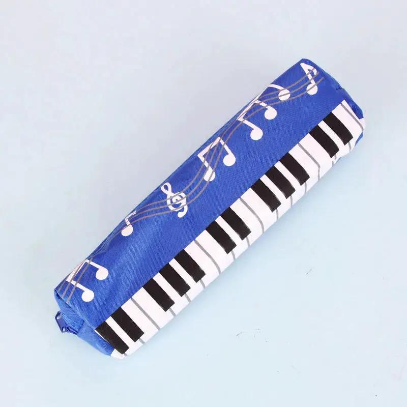 Creative Novelty Student Pencil Case Square Single Layer Oxford Cloth Pen Bag for Girls Boy Musical Note Piano Stationery Pouch by All Mart Bristol Ltd