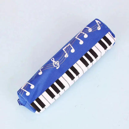 Creative Novelty Student Pencil Case Square Single Layer Oxford Cloth Pen Bag for Girls Boy Musical Note Piano Stationery Pouch by All Mart Bristol Ltd
