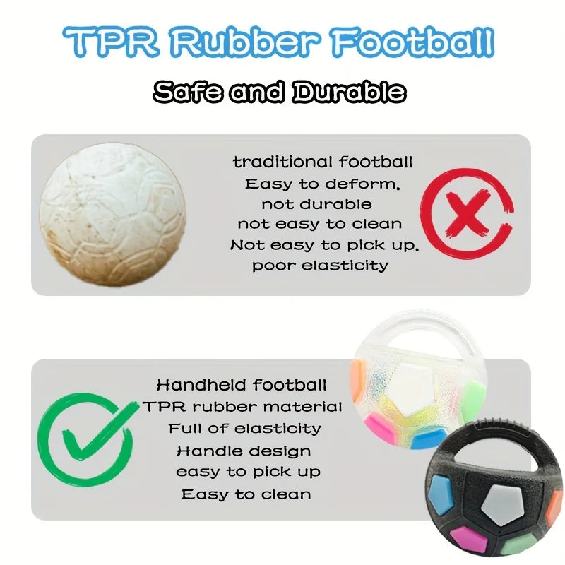 Soccer Ball Pet Vocal Toy, Durable TPR Material, Dog Toy with Carrying Handle, Suitable for Throwing , Interactive Pet Toy