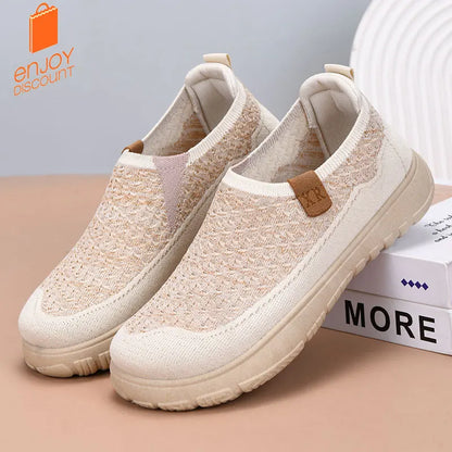 Spring and summer fly-woven breathable mesh shoes for women trendy easiest for matchthick sole loafers comfortable casual shoe by All Mart Bristol Ltd