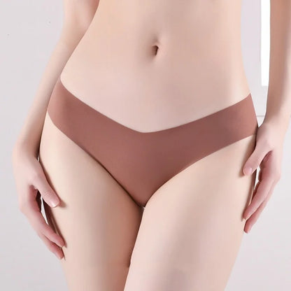 7Pcs/Set Women's V-Waist Panties Seamless Low-Waist Bikin Briefs Ladies Sexy Lingerie Ice Silk No Show Invisible Underwear XS-XL by All Mart Bristol Ltd