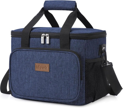 Stylish Black Insulated Lunch Bag - 9L Soft Cooler Tote for Adults, Perfect for 12 Cans by All Mart Bristol Ltd
