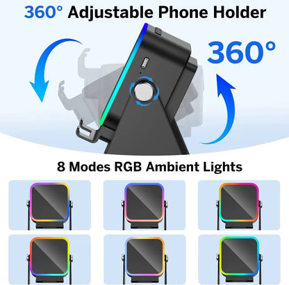 (Upgraded)5 in 1 Auto-Induction 5000Mah Wireless Induction Speaker 8 RGB Lights HIFI Sound Portable Bluetooth Phone Holder Gifts by All Mart Bristol Ltd