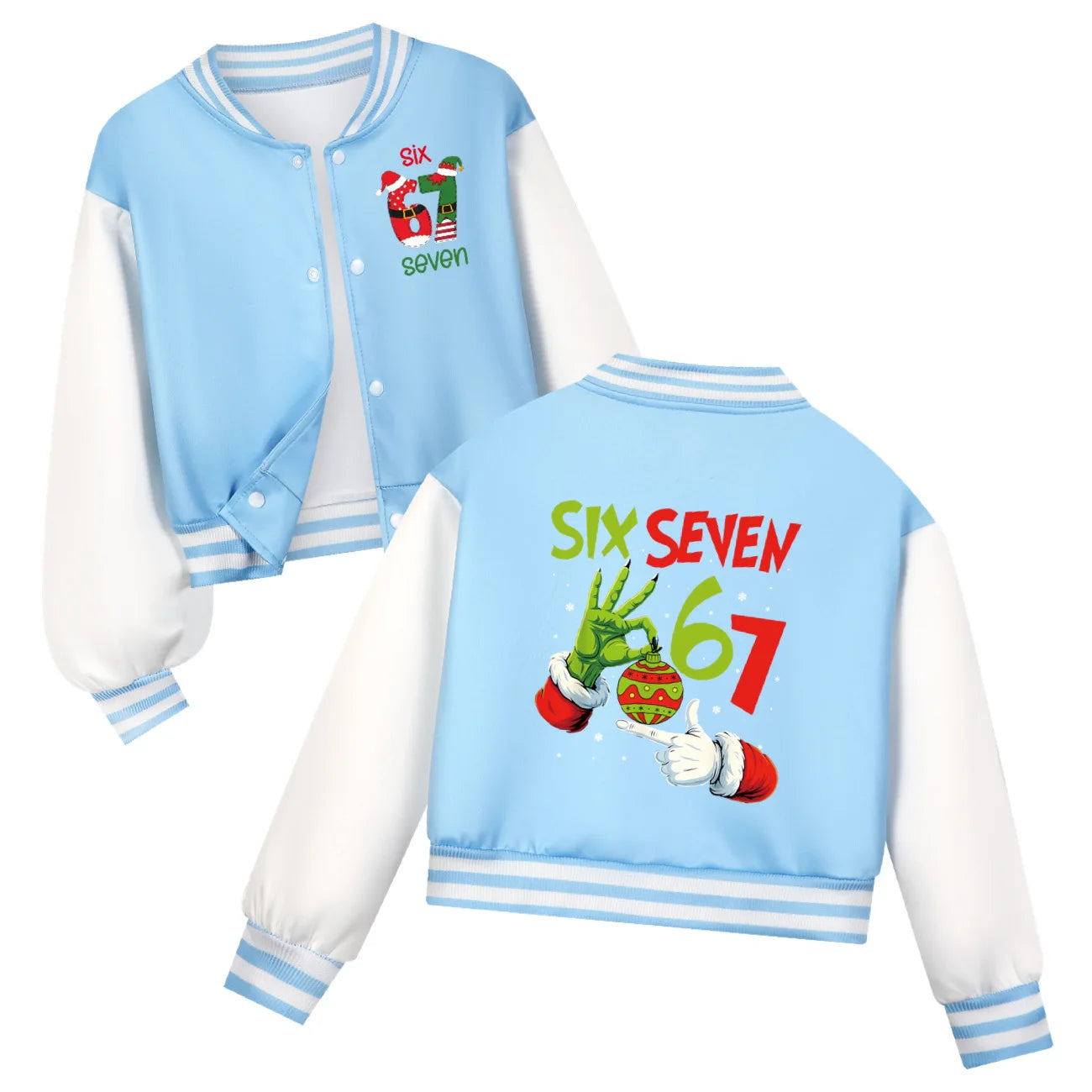 Children's Christmas Six Seven Baseball Hoodie Costume Uniform Casual Spring Autumn Wear for Boys And Girls by All Mart Bristol Ltd