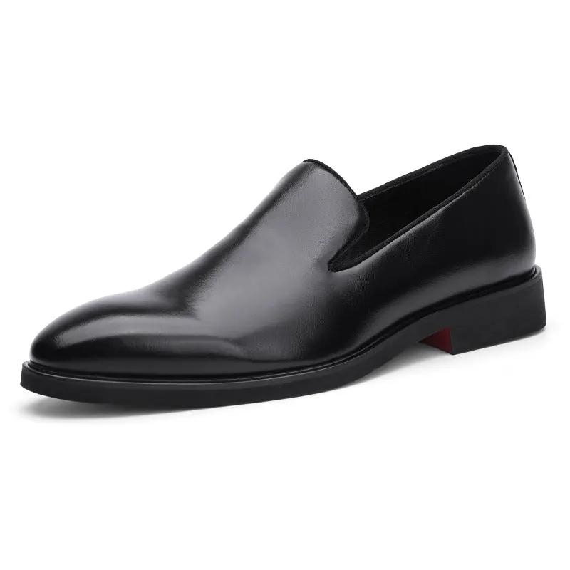Simple British Style Polished Pointed Leather Shoes by Dropshipman