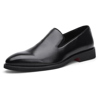 Simple British Style Polished Pointed Leather Shoes by Dropshipman