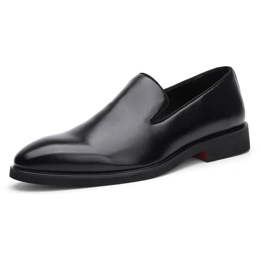Simple British Style Polished Pointed Leather Shoes by Dropshipman