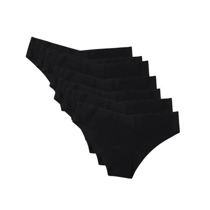 7Pcs/Set Women's V-Waist Panties Seamless Low-Waist Bikin Briefs Ladies Sexy Lingerie Ice Silk No Show Invisible Underwear XS-XL by All Mart Bristol Ltd