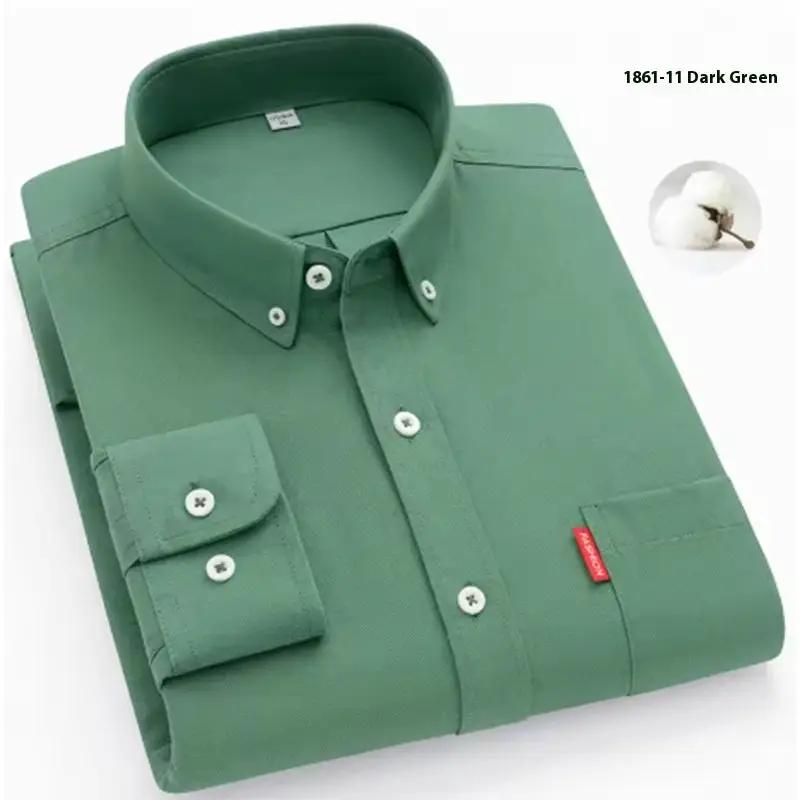 Pure Cotton Washed Oxford Woven Shirts Men by Dropshipman