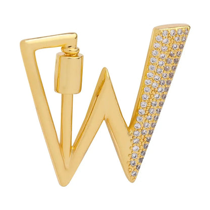 Juya 18K Gold Plated 26 Alphabet Letters Pendant Fasteners Bolt Carabiner Clasps For DIY Women Mesh Chains Name Jewelry Making by All Mart Bristol Ltd