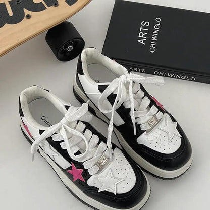 Women Korean Style Round Toe High-end Versatile Low-top Sneakers by Dropshipman