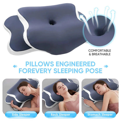 Memory Foam Pillow Cervical Pillow Neck Pain Relief Contour Ergonomic Orthopedic Neck Support for Side Back Stomach Sleeper Gift by All Mart Bristol Ltd