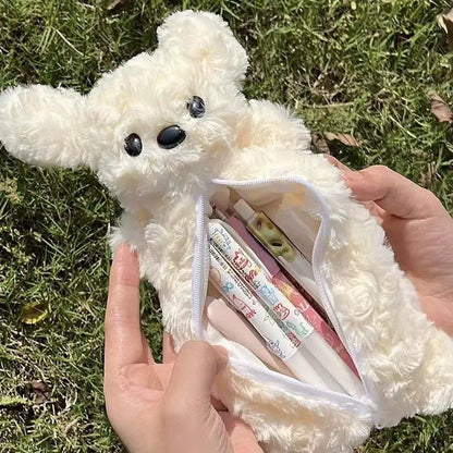 Cartoon Soft Pencil Pouch Pen Bag Makeup Pouch Plush Sea Otter Pencil Case Portable Pen Marker Holder School Supplies by All Mart Bristol Ltd