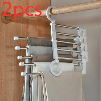 Telescopic Folding Multifunctional Pants Rack Pants Hanger Household by Dropshipman