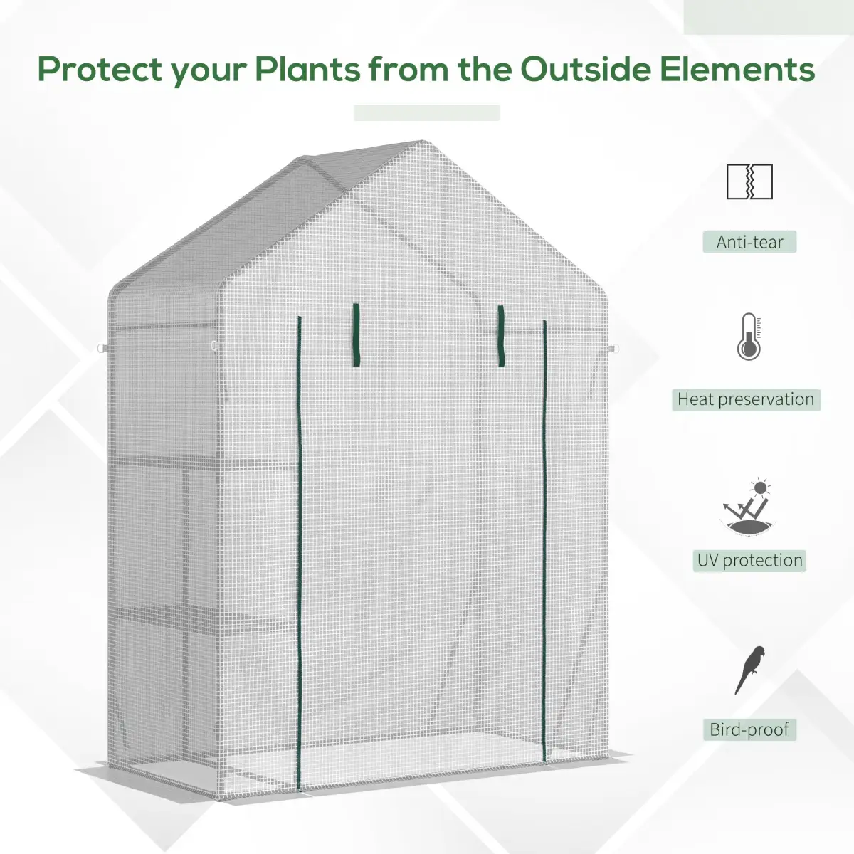 Greenhouse for Outdoor, Portable Gardening Plant Grow House w/ Shelf Outsunny by Unbranded