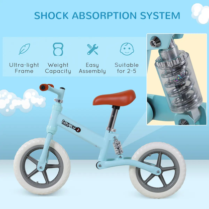 Kid Balance Bike ChildrenBicycle Adjustable Seat 2-5 Years No Pedal HOMCOM by Unbranded