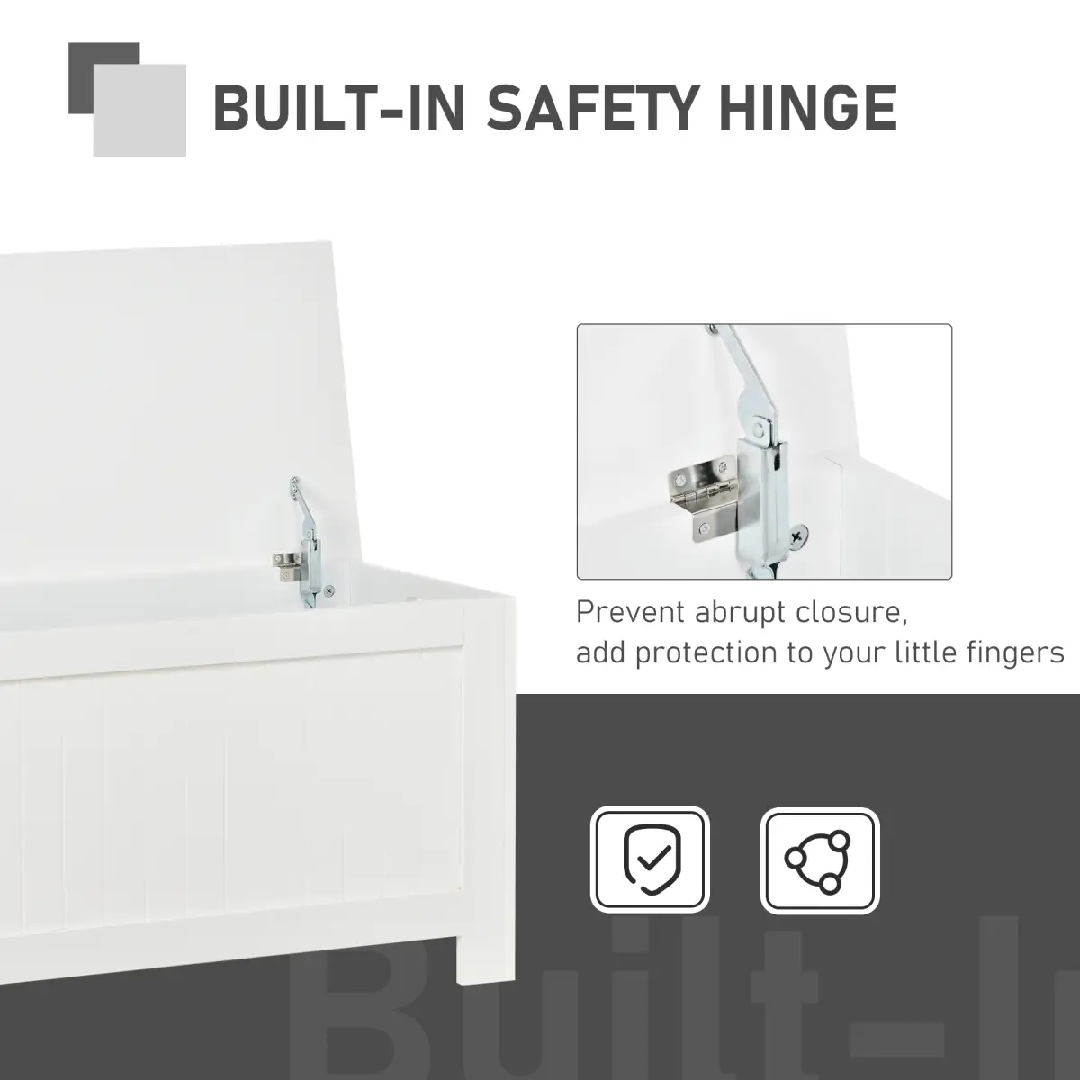 Large Storage Box Toy Chest with Lid & Safety Hinges by HOMCOM