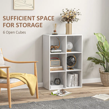 Storage Cabinet Bookcase 6 Cube Organiser Shelves White by Unbranded