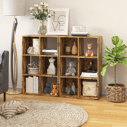 HOMCOM Industrial Style Storage Shelf, Bookcase, Bookshelf, Rustic Brown by Unbranded
