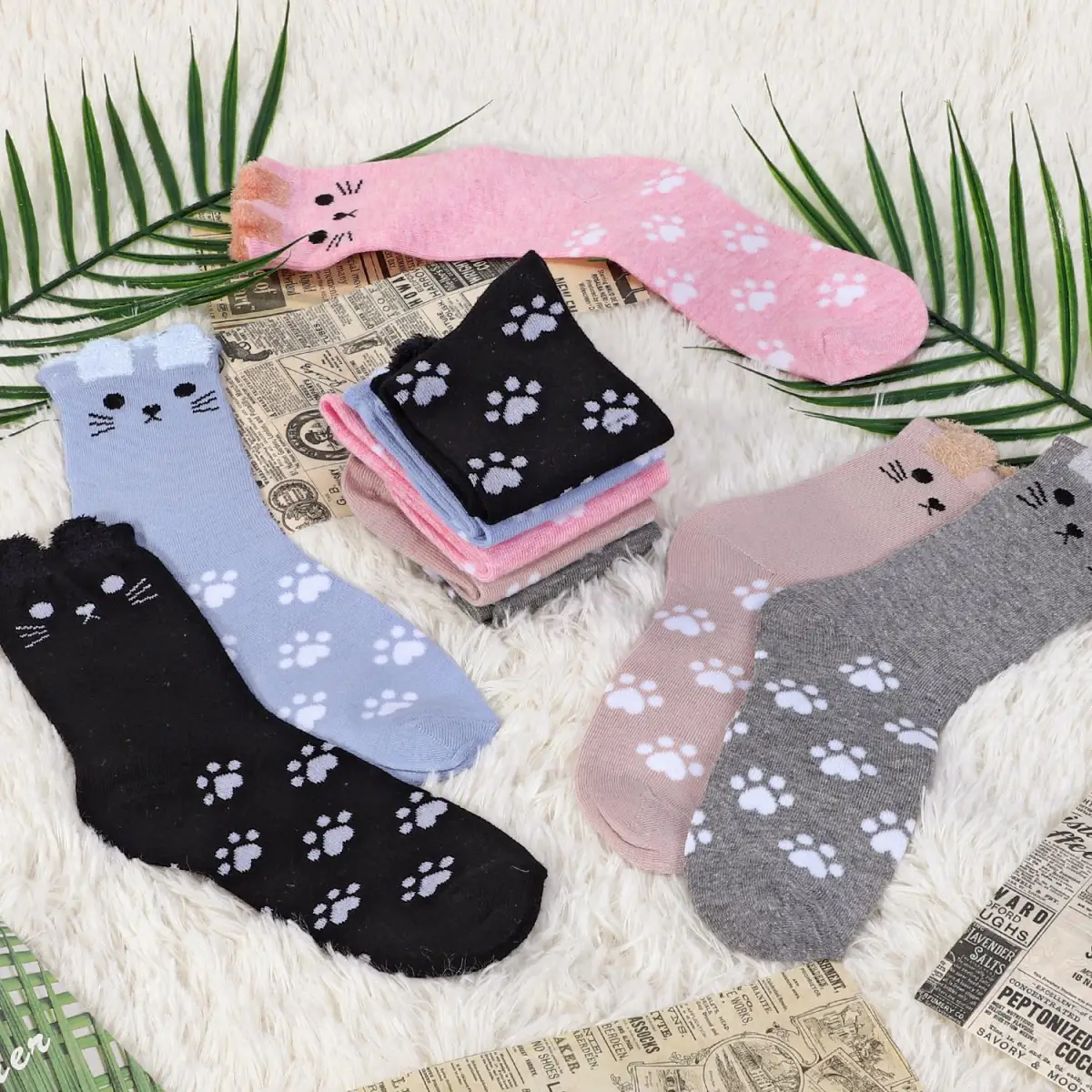 VINSANI CAT SOCKS 5pk 1010412 by Vinsani