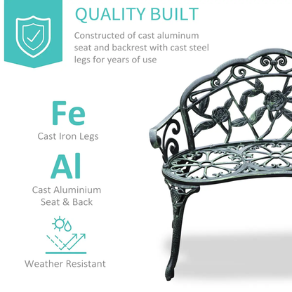 Cast Aluminum Garden Bench Patio Chair by Outsunny