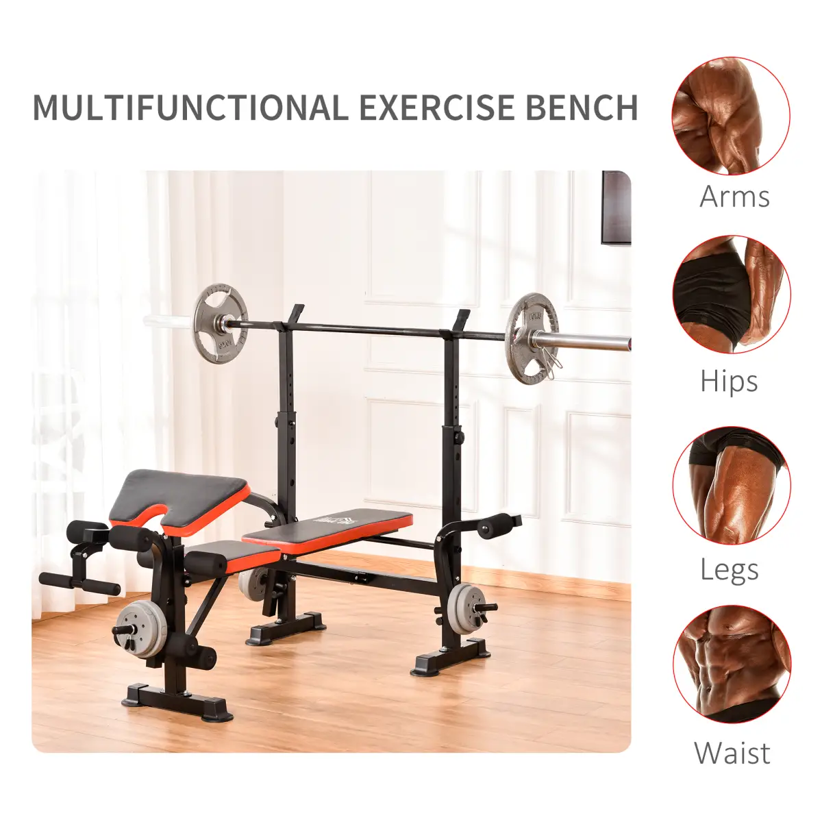 Multi-Function Adjustable Weight Training Bench Gym Fitness Lifting HOMCOM by Unbranded