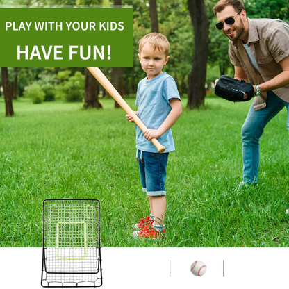 Rebounder Net Target Ball Kickback Baseball Training Equipment Play HOMCOM by Unbranded