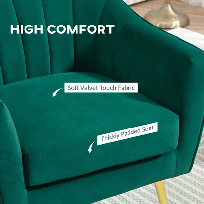 Fabric Single Sofa Arm Chair Upholstered Flocking Wood Leg Living Room Furniture by HOMCOM