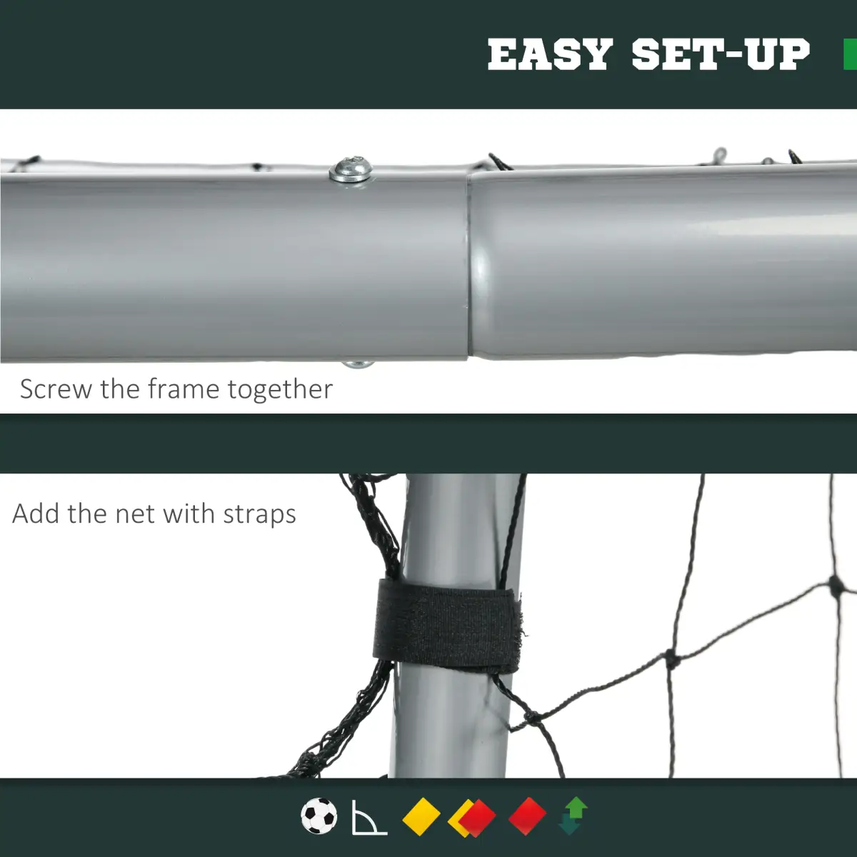 SPORTNOW 8ft x 5ft Football Goal, Simple Set Up Football Training Net by SPORTNOW