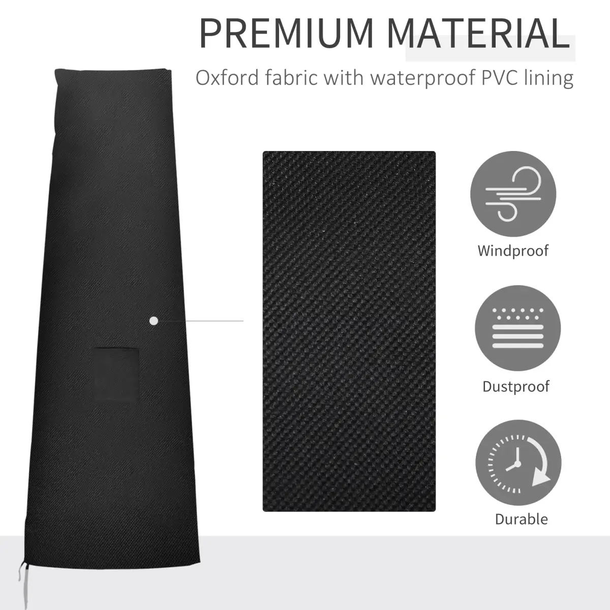 Parasol Umbrella Cover Outdoor Protector Weatherproof Cantilever Garden by Outsunny
