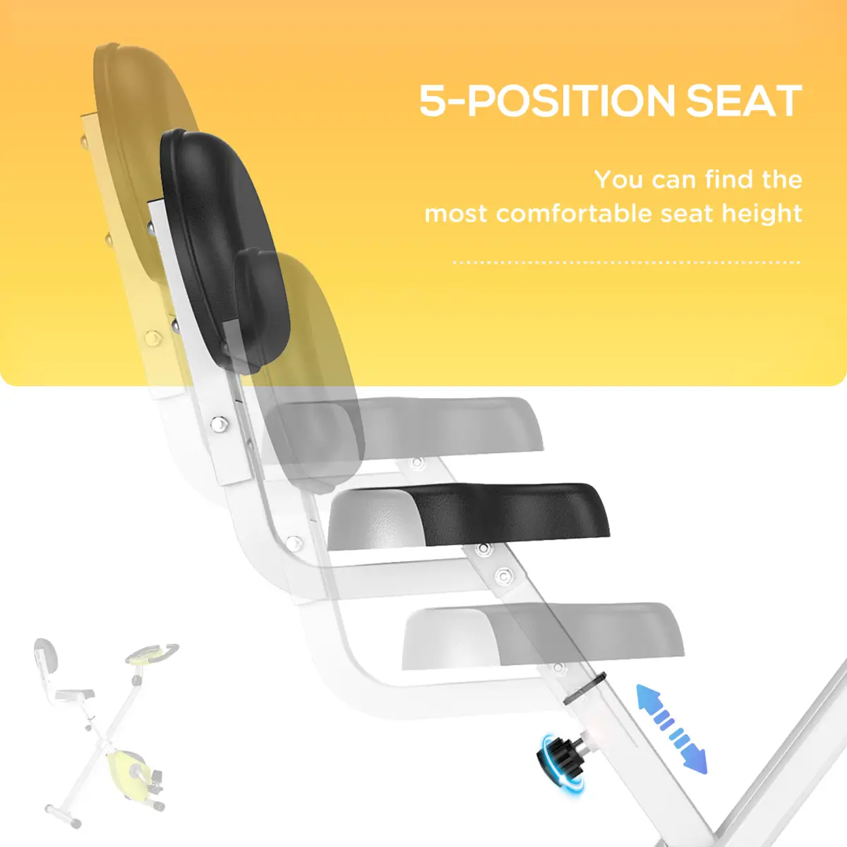 Magnetic Resistance Exercise Bike Foldable LCD Adjustable Seat Yellow by HOMCOM