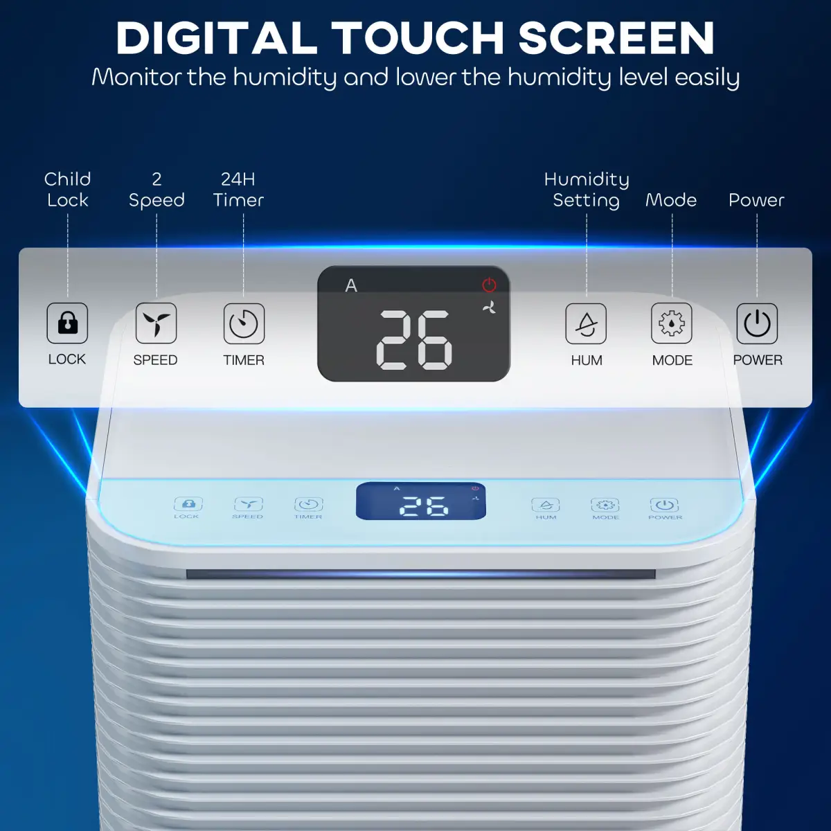 10L/Day 2000ML Portable Quiet Dehumidifier Home Laundry Room Electric Moisture by HOMCOM