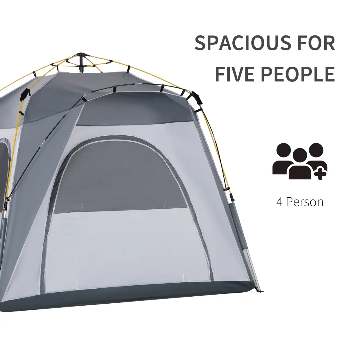 Outsunny Four Man Pop Up Tent Automatic Camping Backpacking Dome Shelter, Green by Outsunny
