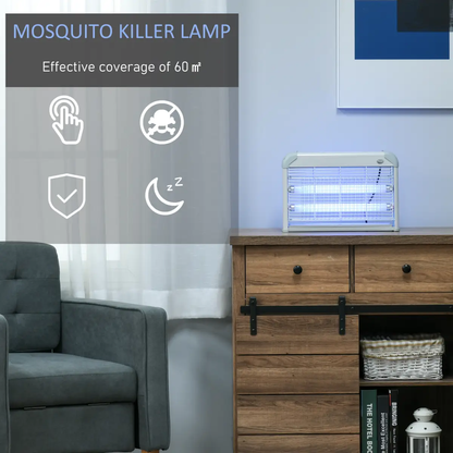 LED Wall-mounted Portable Mosquito Killer Lamp, Steel-Grey by Outsunny