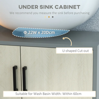kleankin Bathroom Sink Cabinet, Under Sink Basin Storage Cupboard with Shelf by kleankin