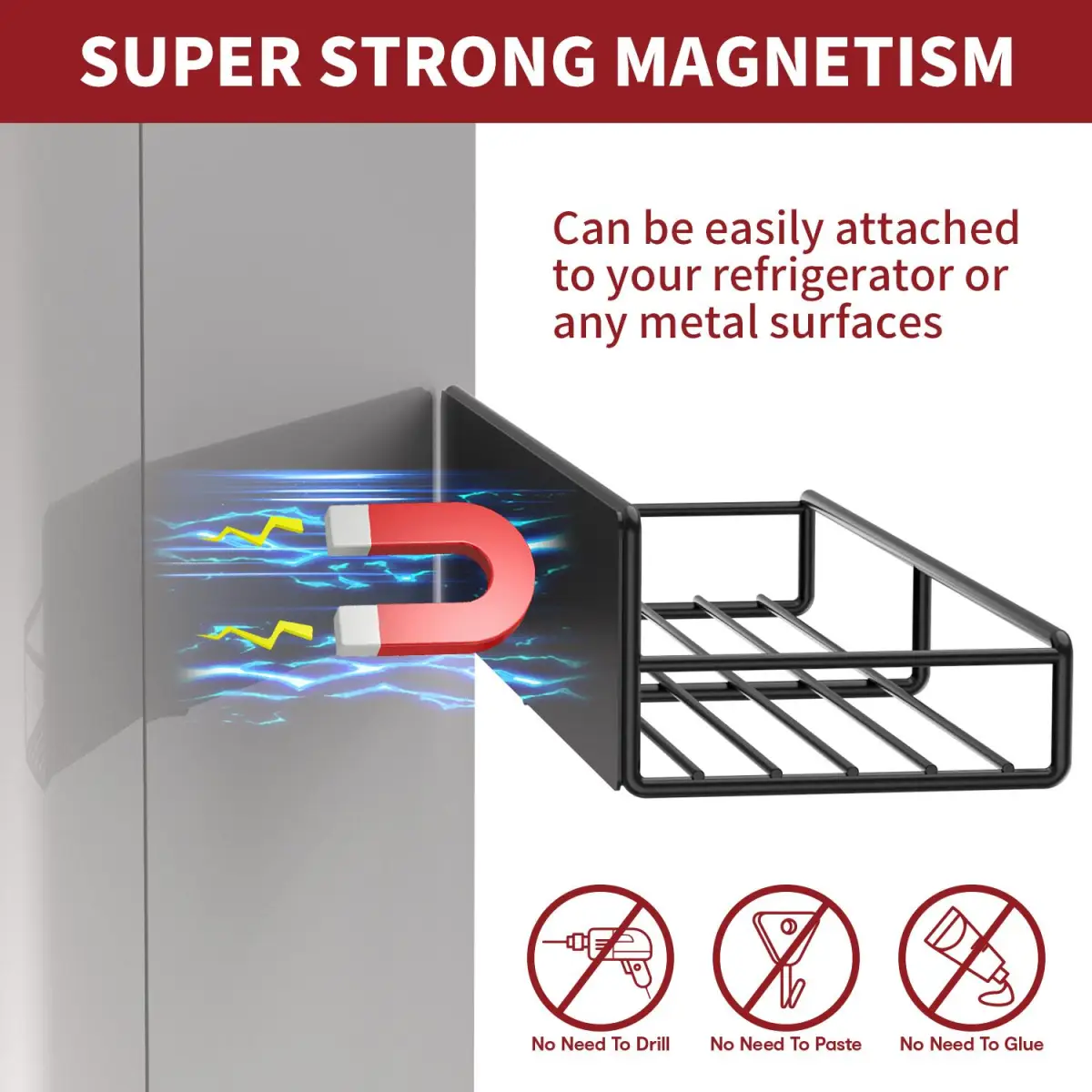 VINSANI 4pc MAGNETIC SPICE RACK METAL SHELF 1010421 by Vinsani
